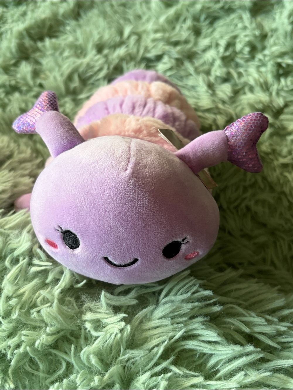 Pink purple NWT caterpillar plushie 11.5” sparkle antenna plush prop costume